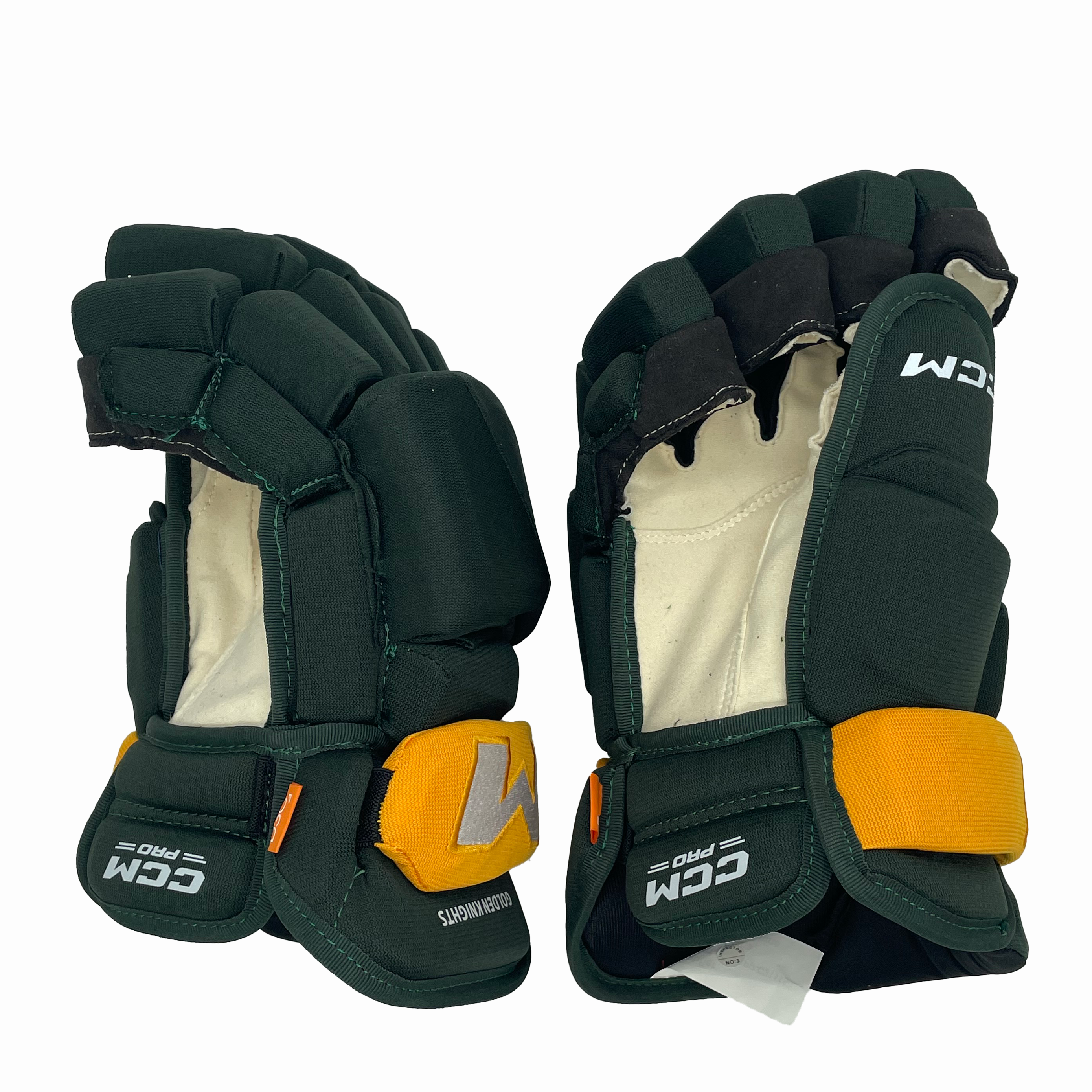 CCM HG43PP - Gant de hockey NCAA Pro Stock (vert/jaune)